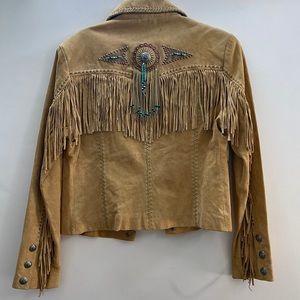 Scully Fringe & Beaded Boar Suede Leather Jacket